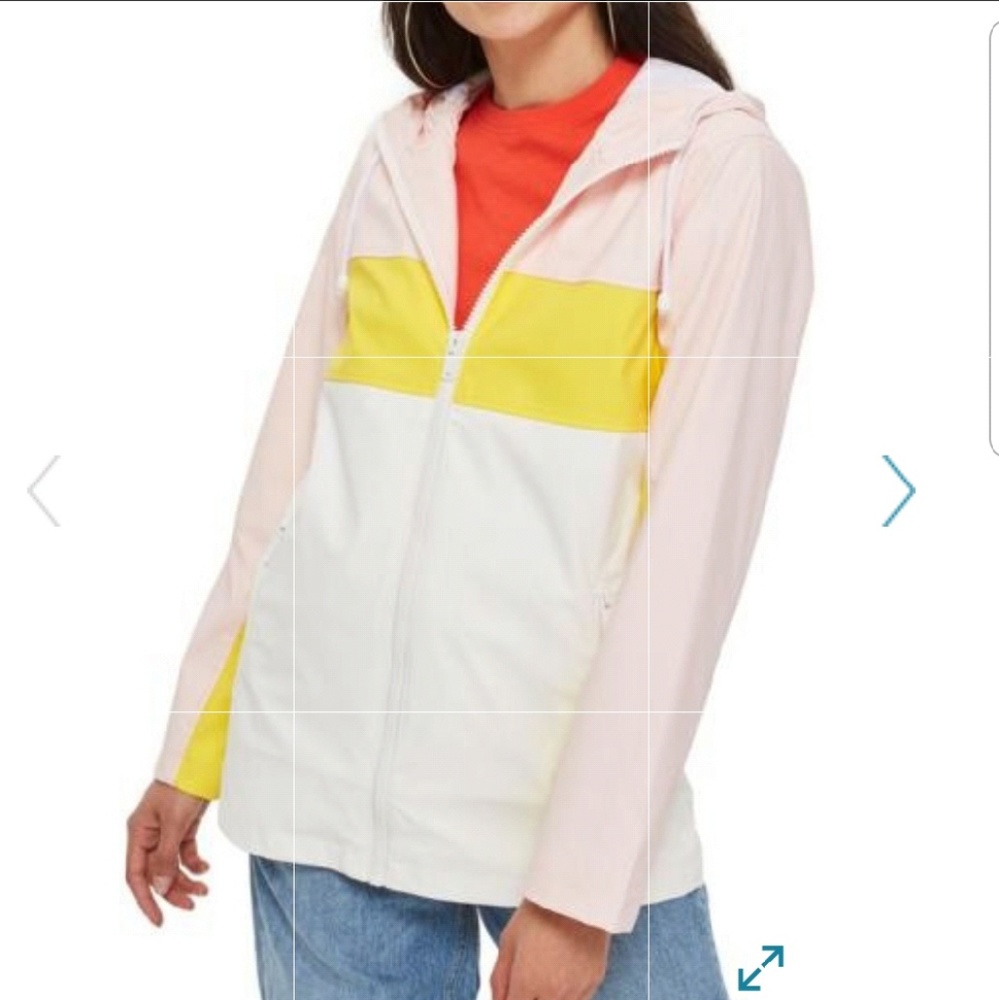 Topshop Mac Hooded Colorblock Rain Jacket - Picture 2 of 6
